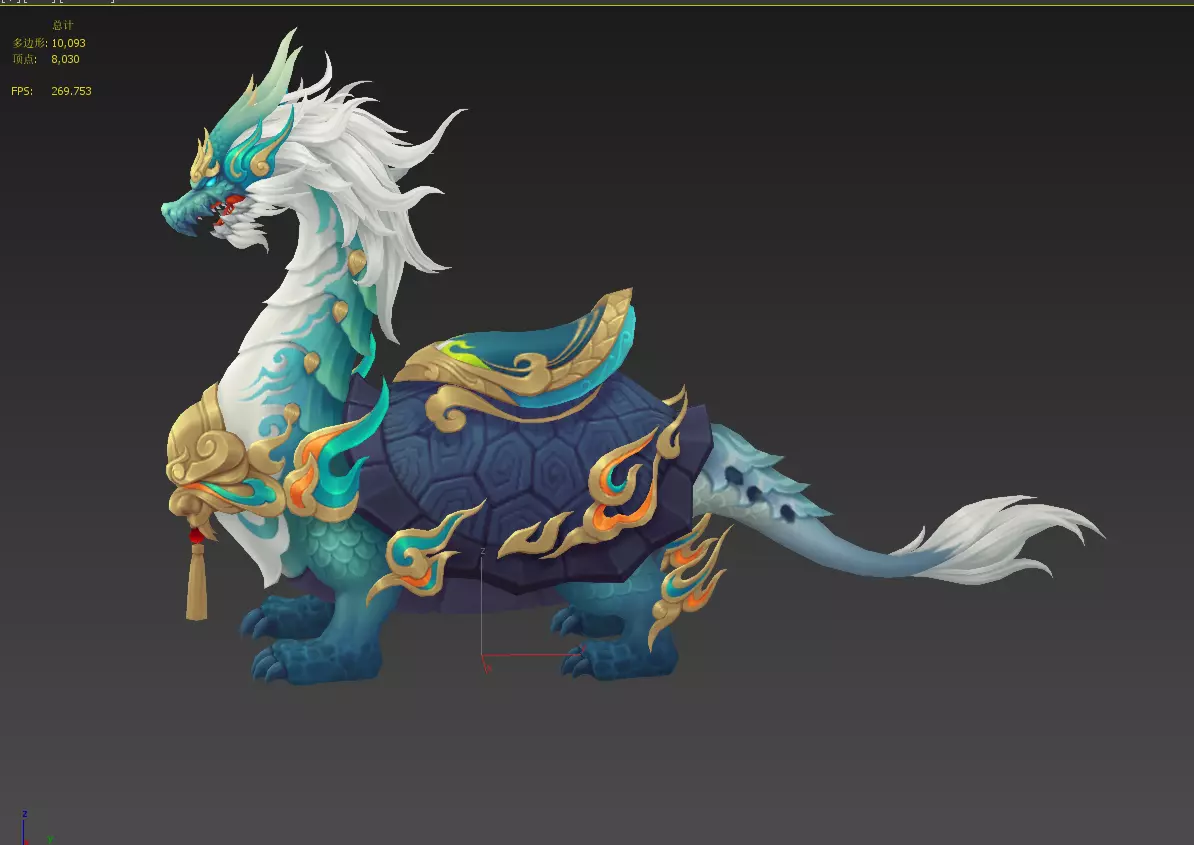 Divine turtle  Xuanwu Low-poly 3D model_9