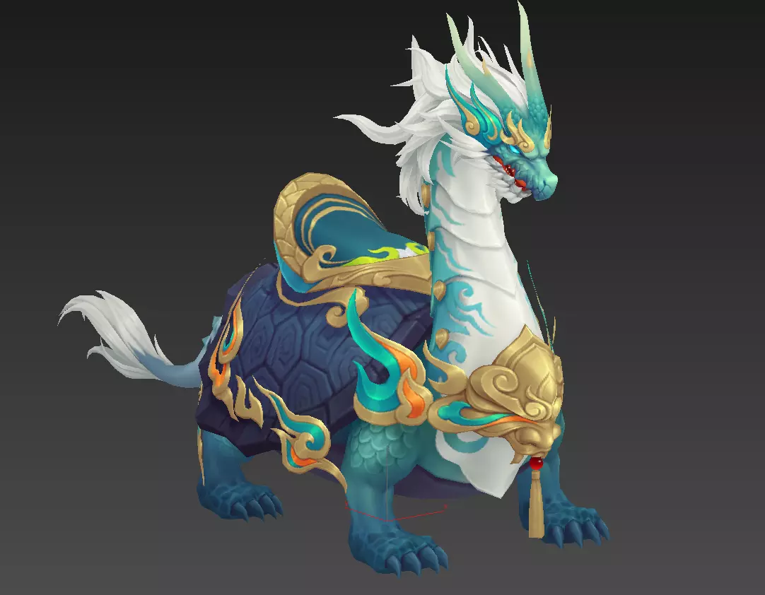Divine turtle  Xuanwu Low-poly 3D model_6