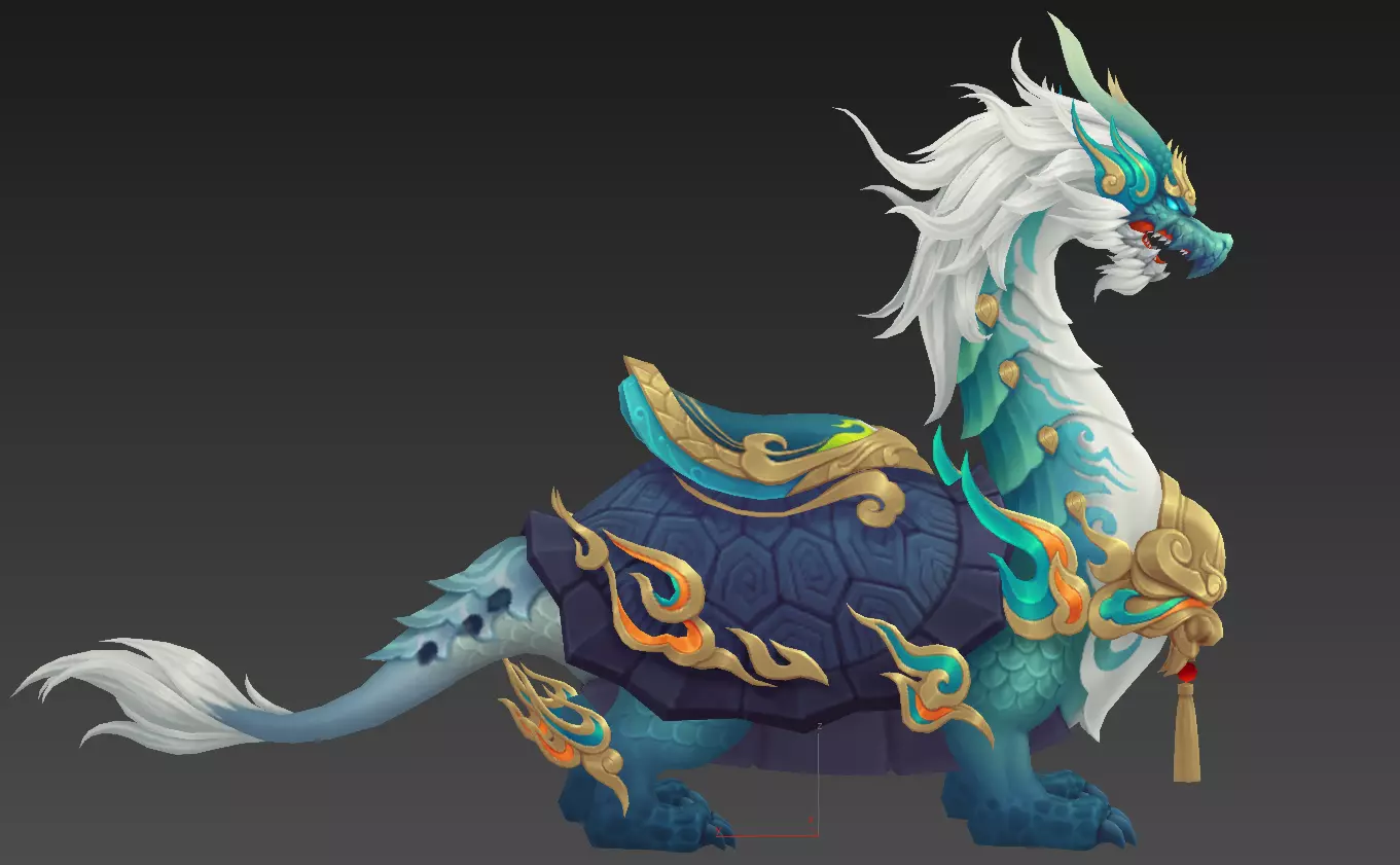 Divine turtle  Xuanwu Low-poly 3D model_2