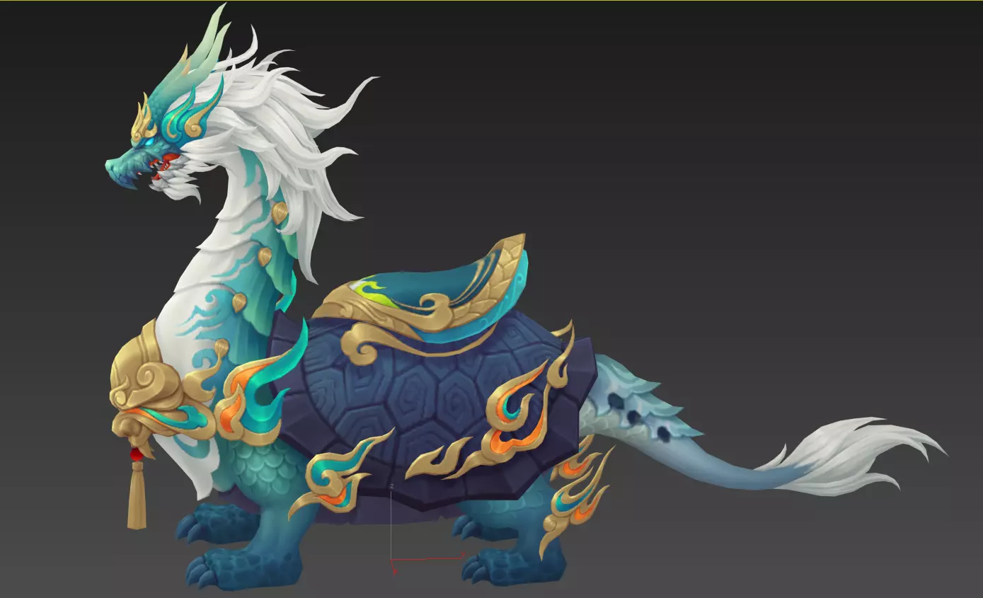 Divine turtle  Xuanwu Low-poly 3D model_4