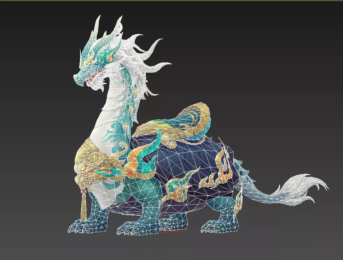 Divine turtle  Xuanwu Low-poly 3D model_17