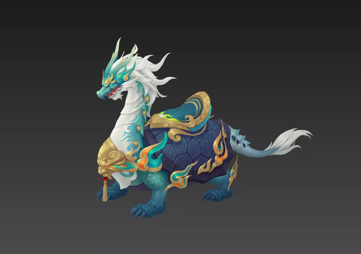 Divine turtle  Xuanwu Low-poly 3D model_0