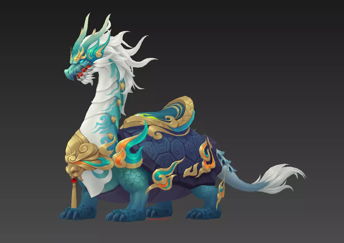 Divine turtle  Xuanwu Low-poly 3D model_16