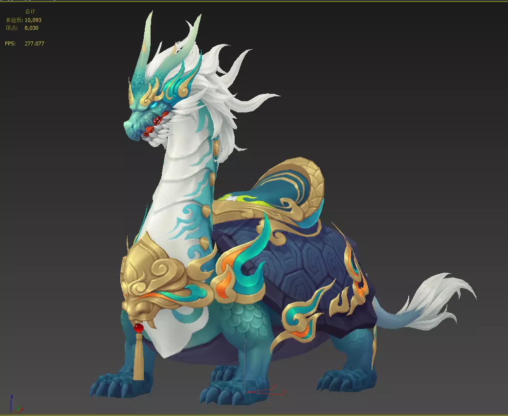 Divine turtle  Xuanwu Low-poly 3D model_13