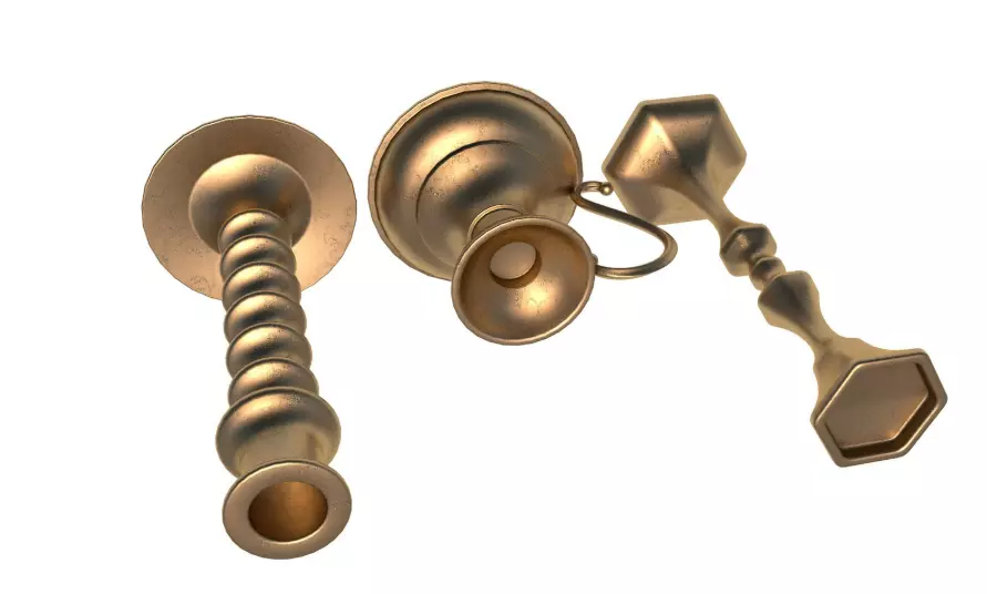 Antique candlestick collection 3D model_7