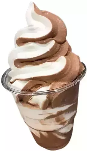 Chocolate Vanilla Swirl Ice Cream 3D Realistic Low-poly 3D model
