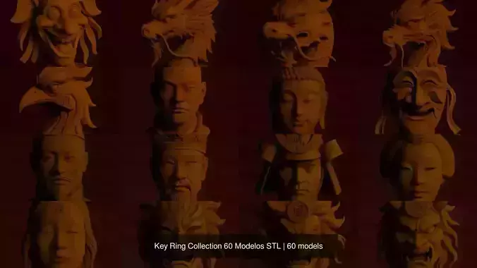 Key Ring Collection 60 Modelos STL