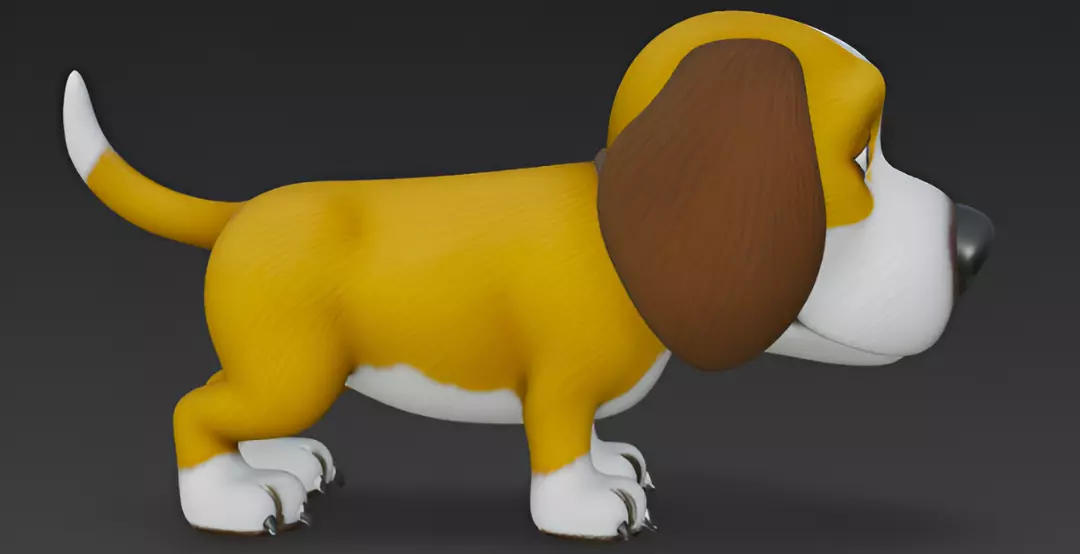 Cartoon Beagle Dog 3D Model 3D model_2