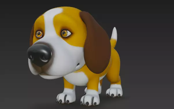 Cartoon Beagle Dog 3D Model 3D model_6