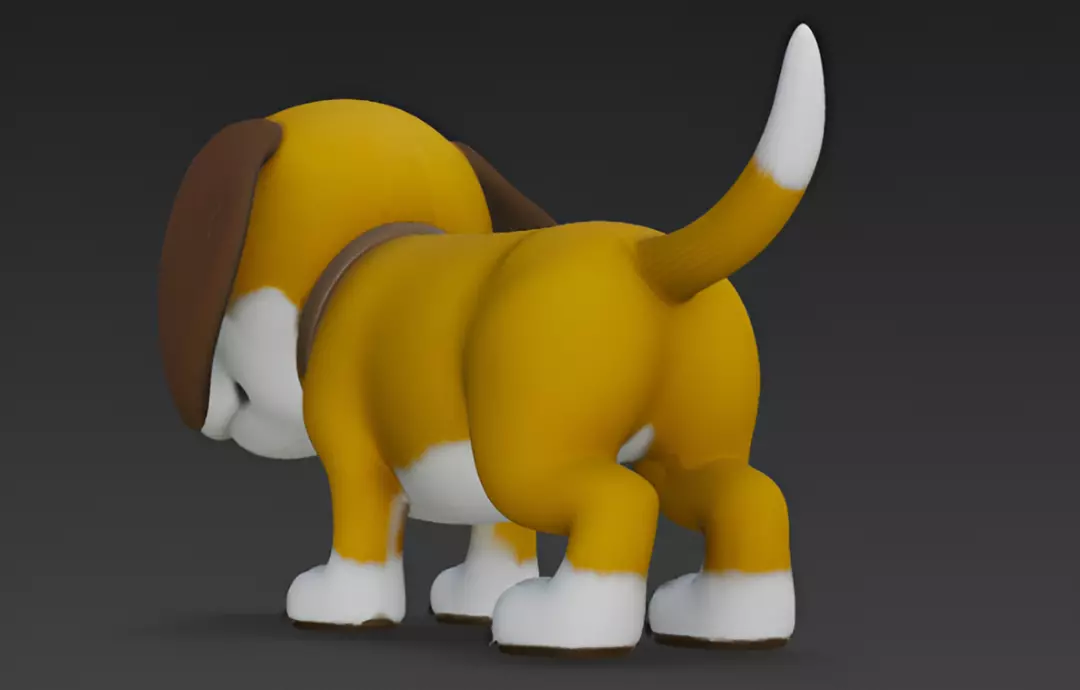 Cartoon Beagle Dog 3D Model 3D model_4