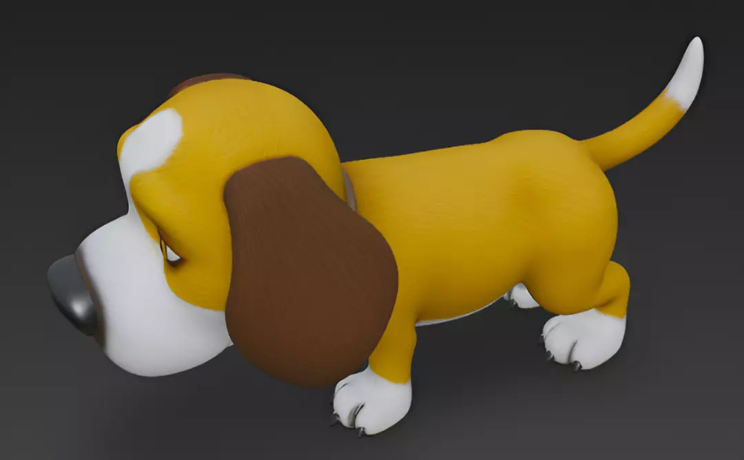 Cartoon Beagle Dog 3D Model 3D model_3