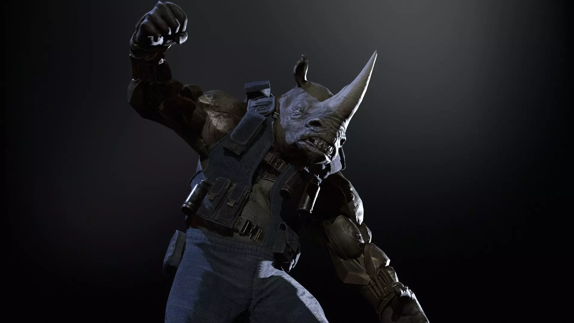 Rhino Soldier Low-poly 3D model_14