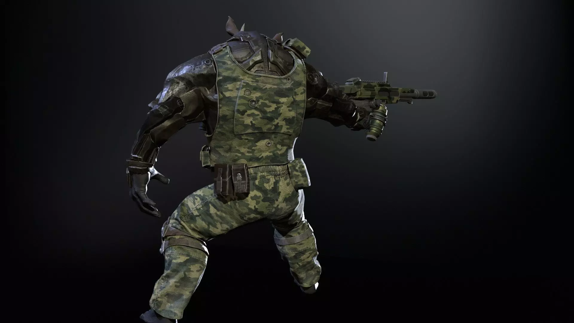 Rhino Soldier Low-poly 3D model_20
