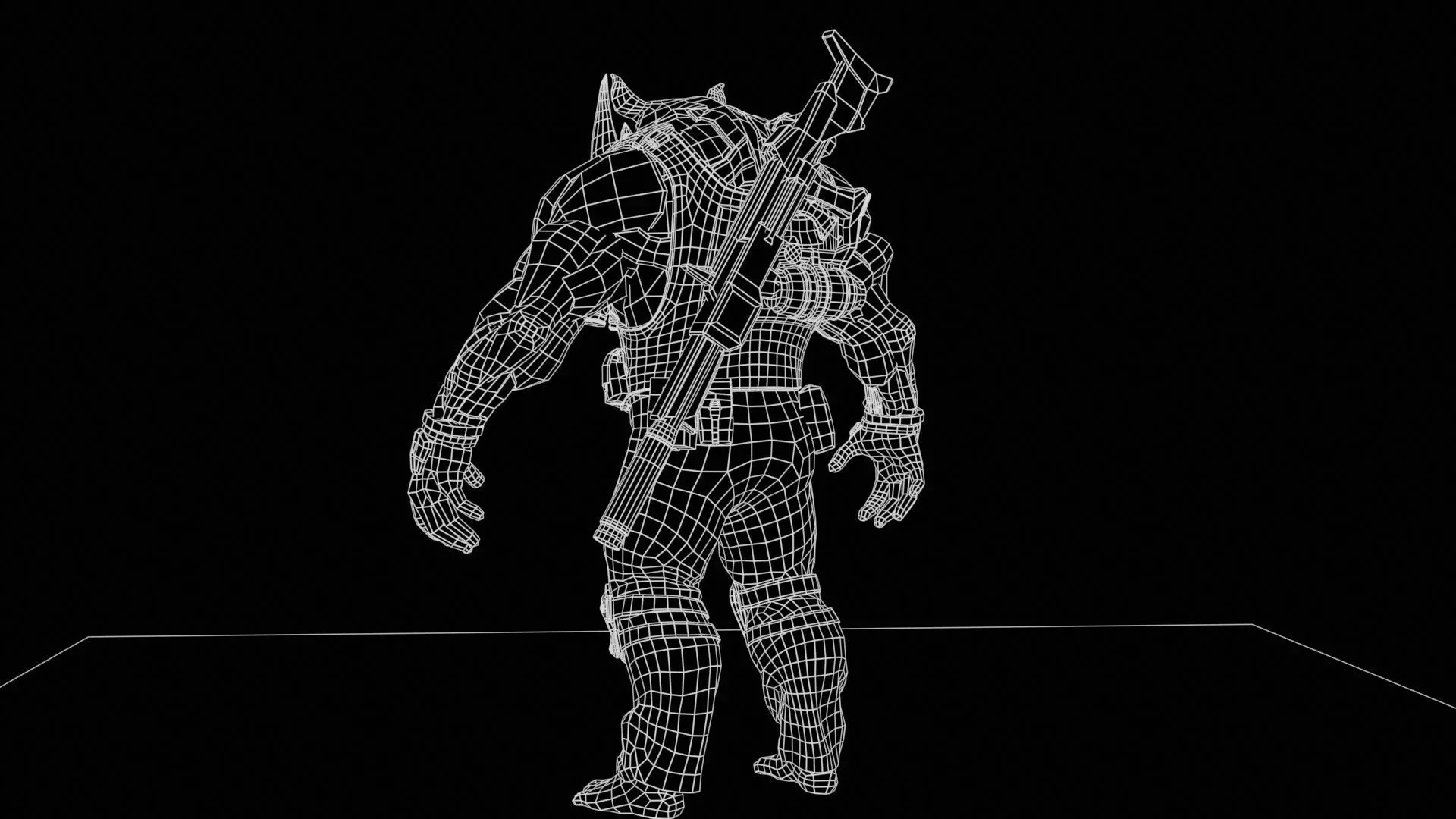 Rhino Soldier Low-poly 3D model_9