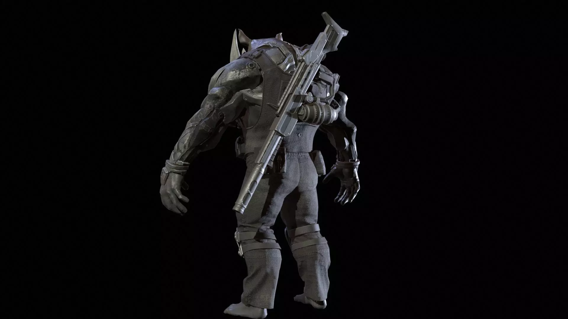Rhino Soldier Low-poly 3D model_29
