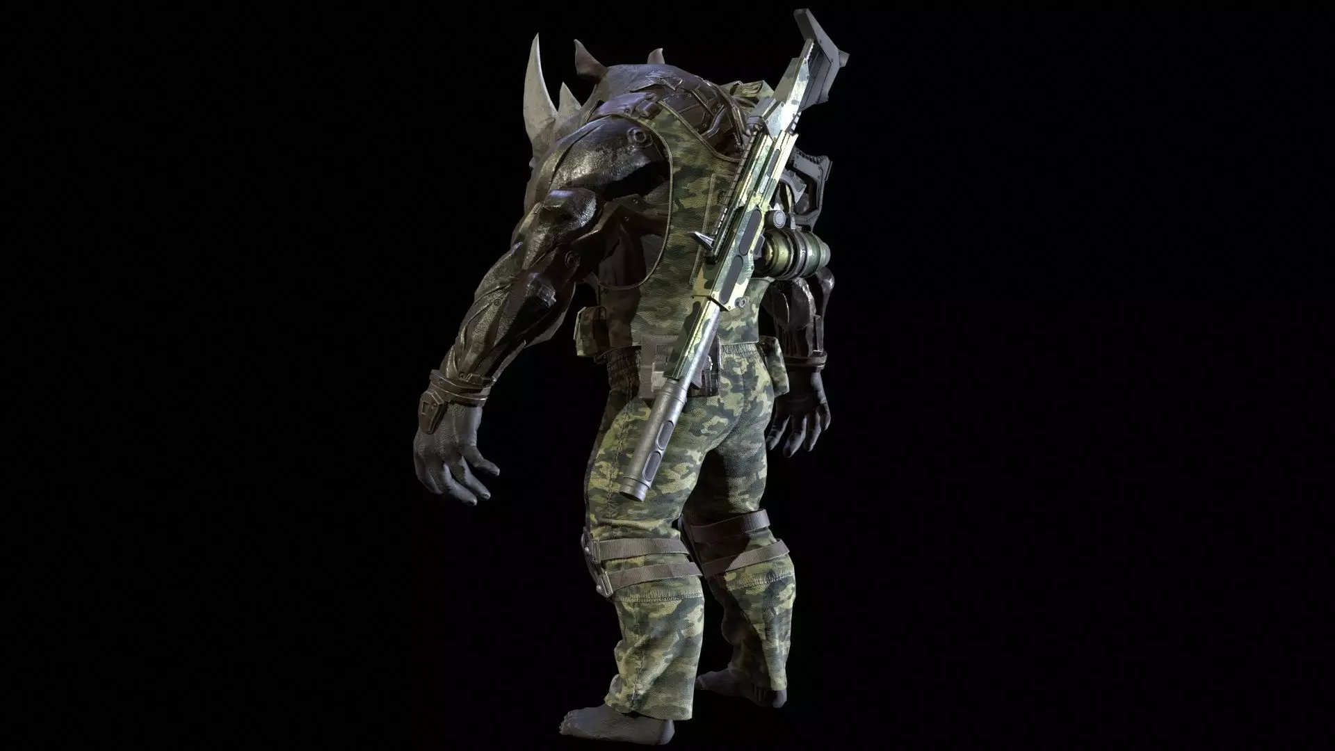 Rhino Soldier Low-poly 3D model_11