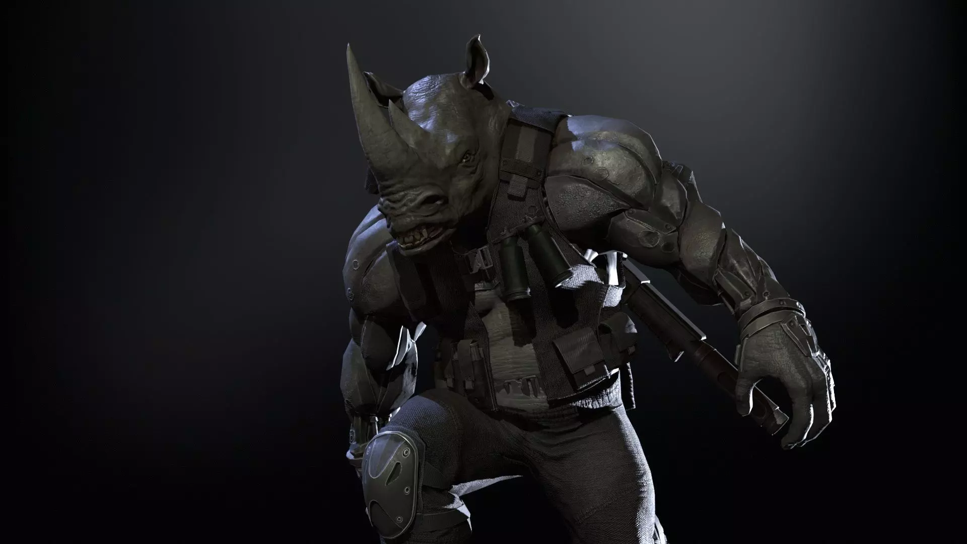 Rhino Soldier Low-poly 3D model_32