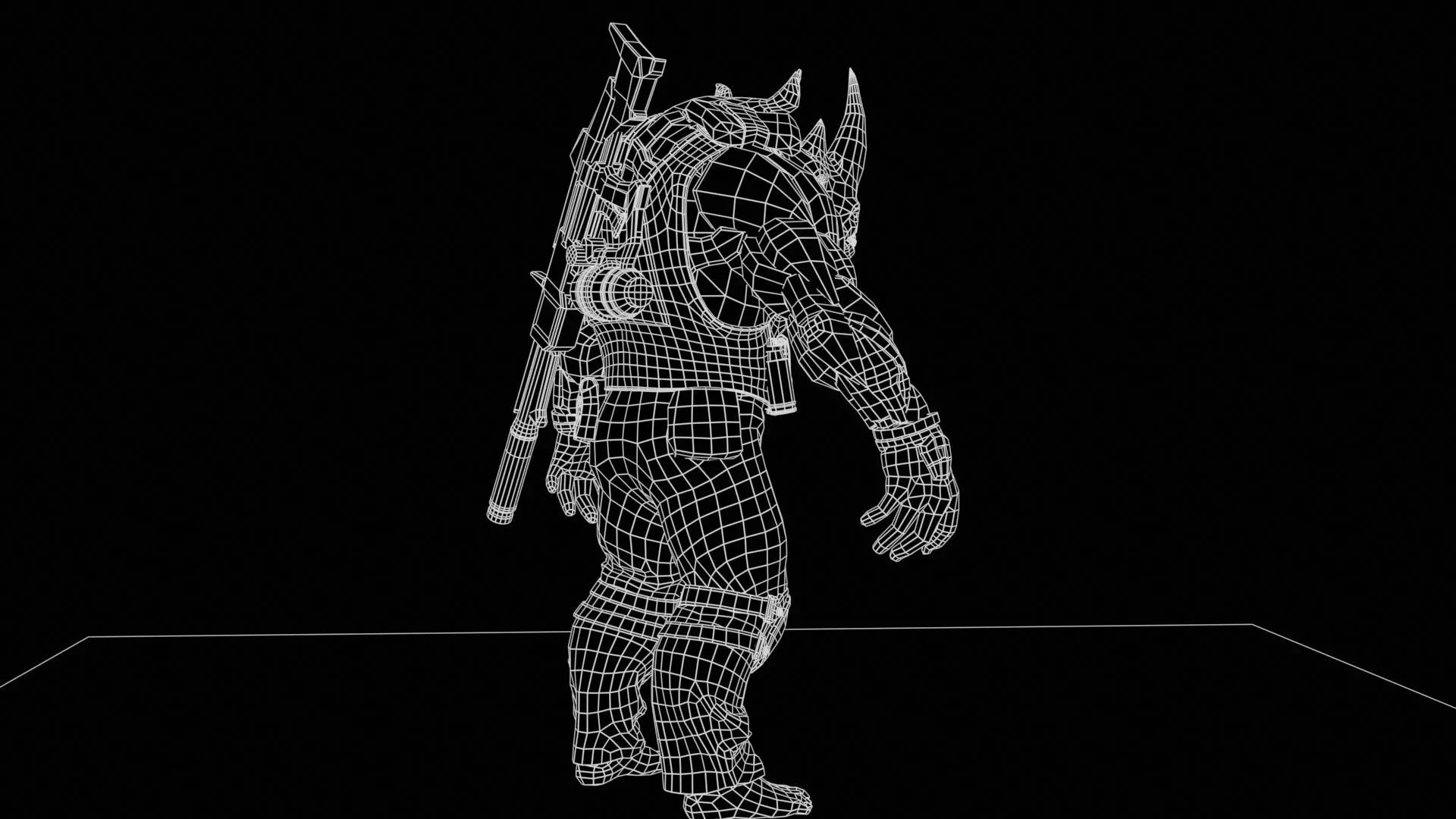 Rhino Soldier Low-poly 3D model_7