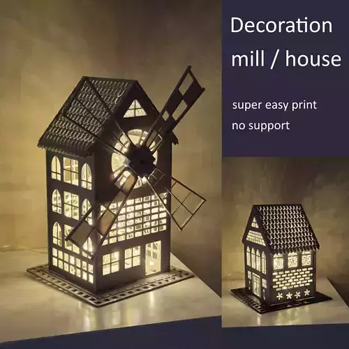 Decoration mill and house