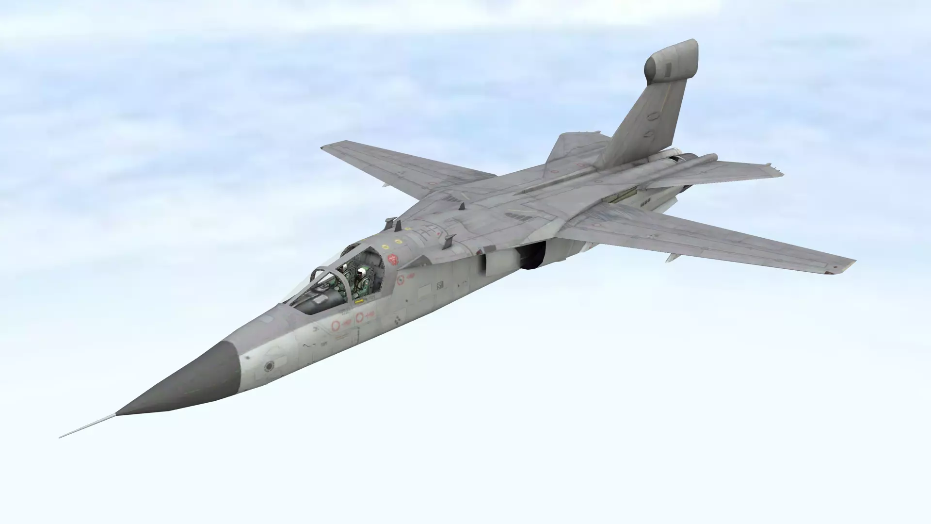 Fighter Jet Flying In Sky Plane V08 Low Poly 3D Model Low-poly 3D model_7