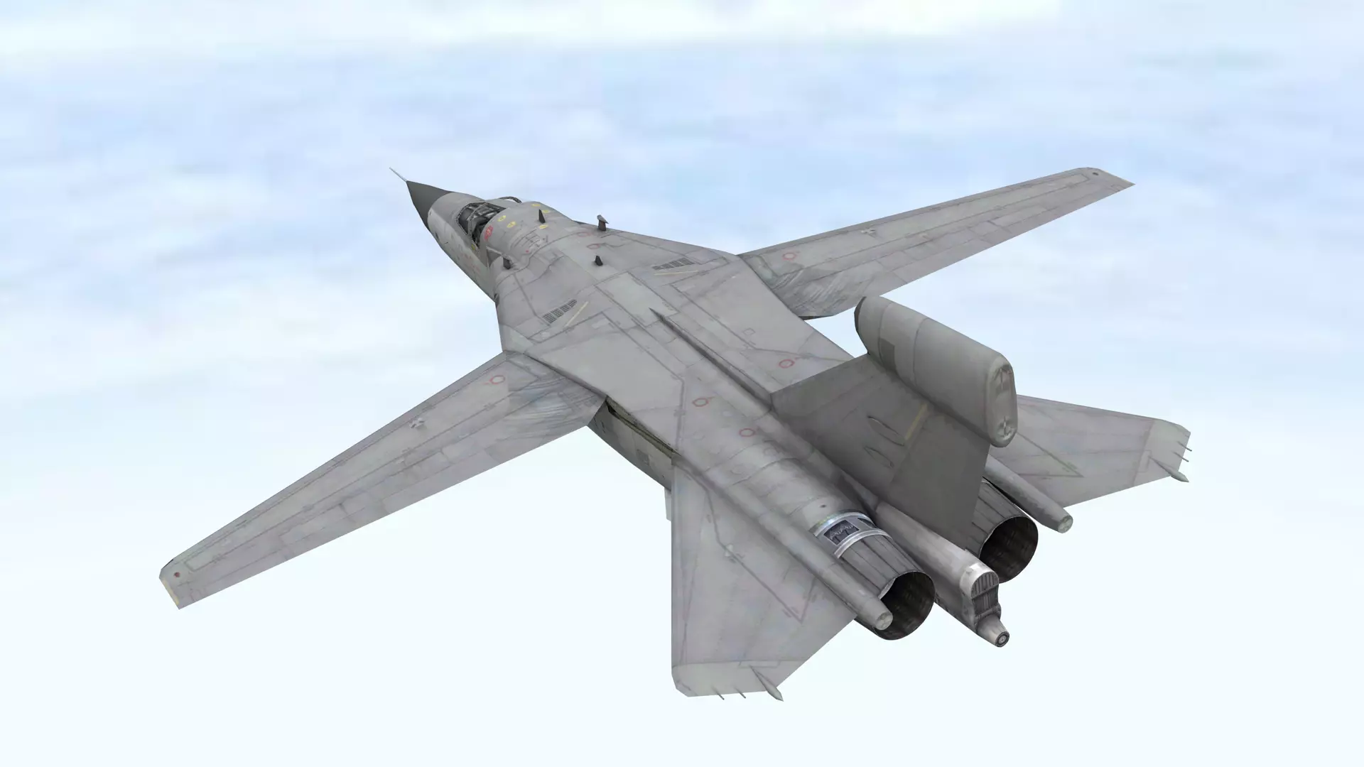 Fighter Jet Flying In Sky Plane V08 Low Poly 3D Model Low-poly 3D model_5