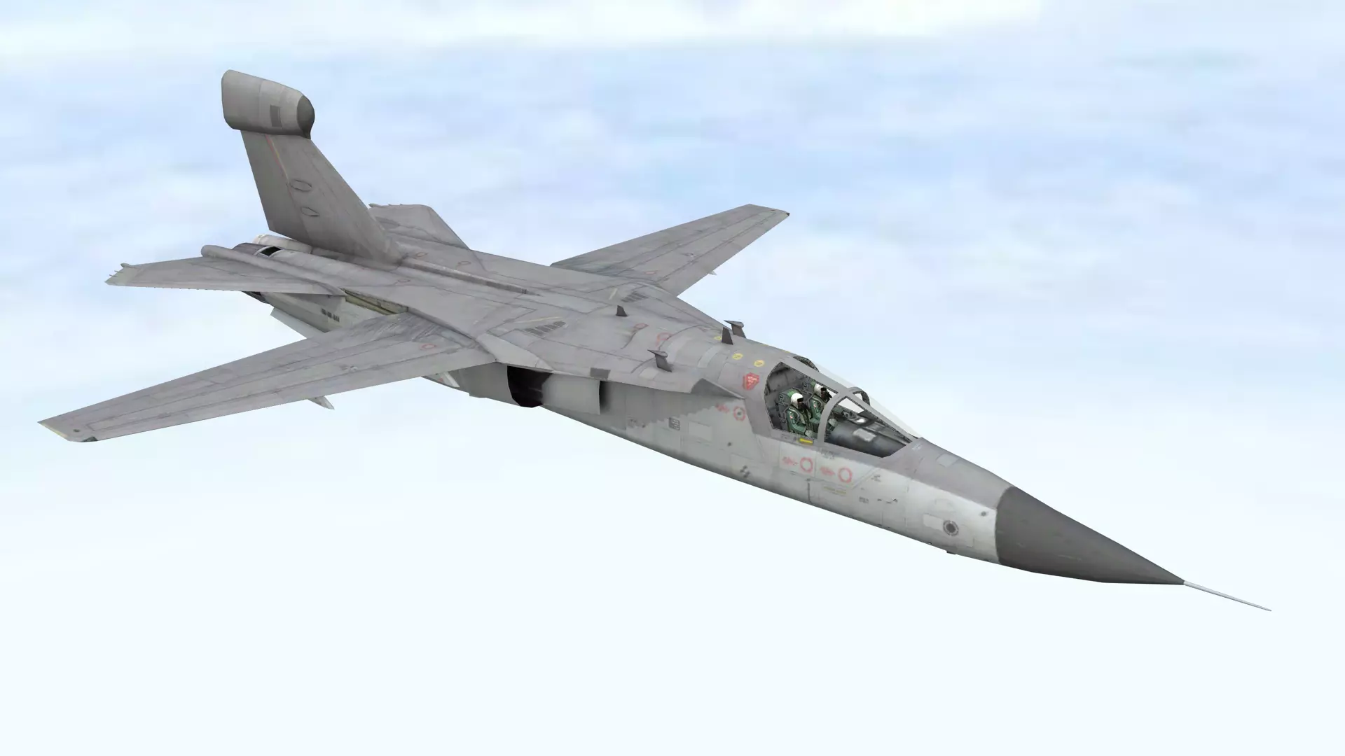 Fighter Jet Flying In Sky Plane V08 Low Poly 3D Model Low-poly 3D model_4