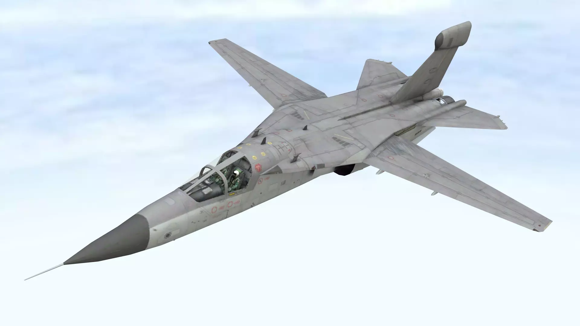 Fighter Jet Flying In Sky Plane V08 Low Poly 3D Model Low-poly 3D model_8