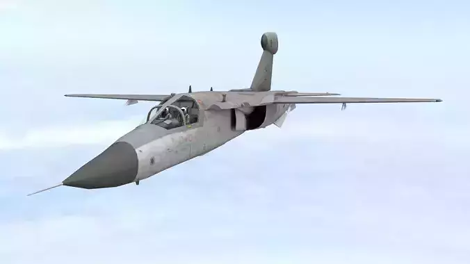 Fighter Jet Flying In Sky Plane V08 Low Poly 3D Model