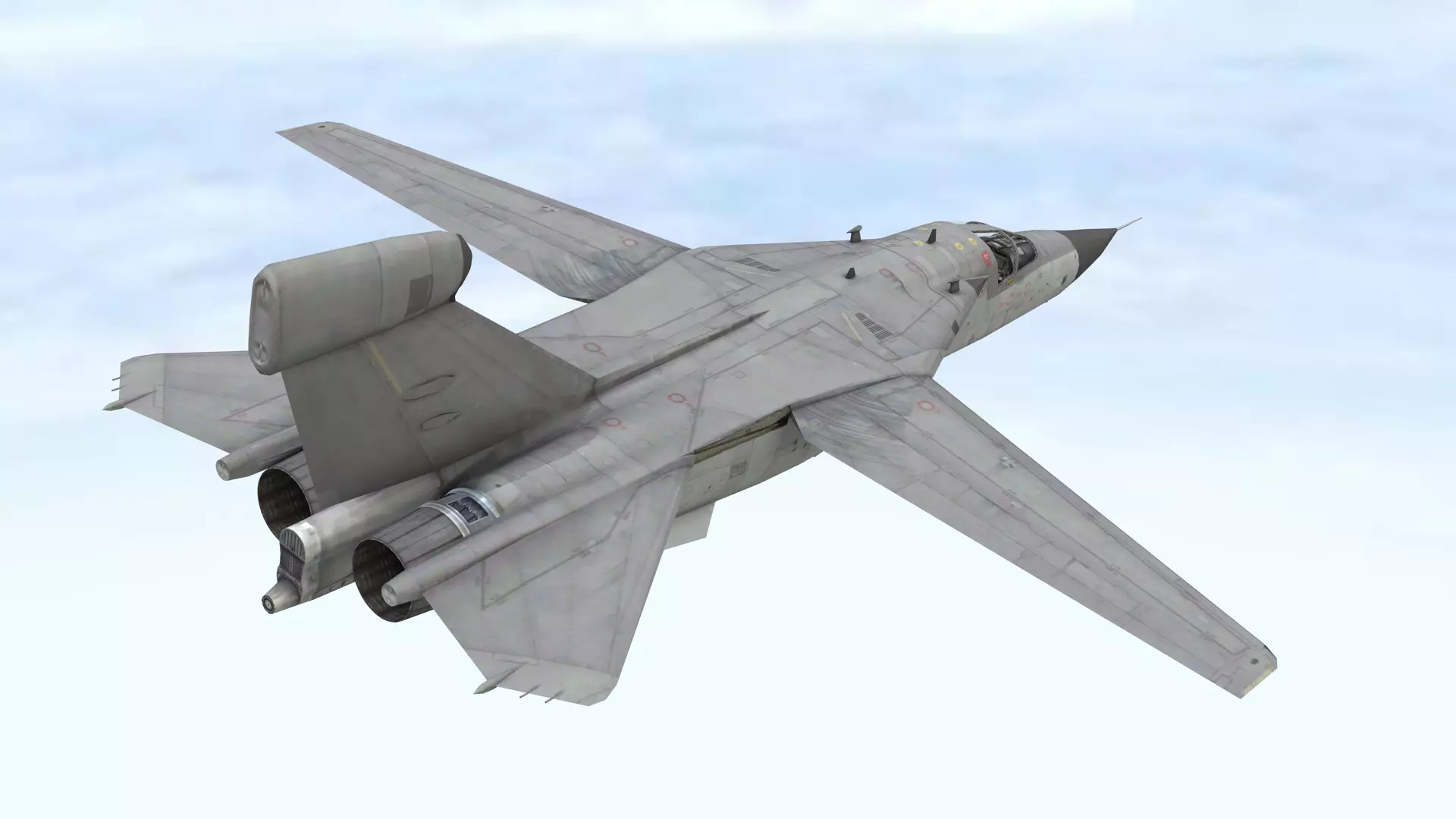 Fighter Jet Flying In Sky Plane V08 Low Poly 3D Model Low-poly 3D model_9