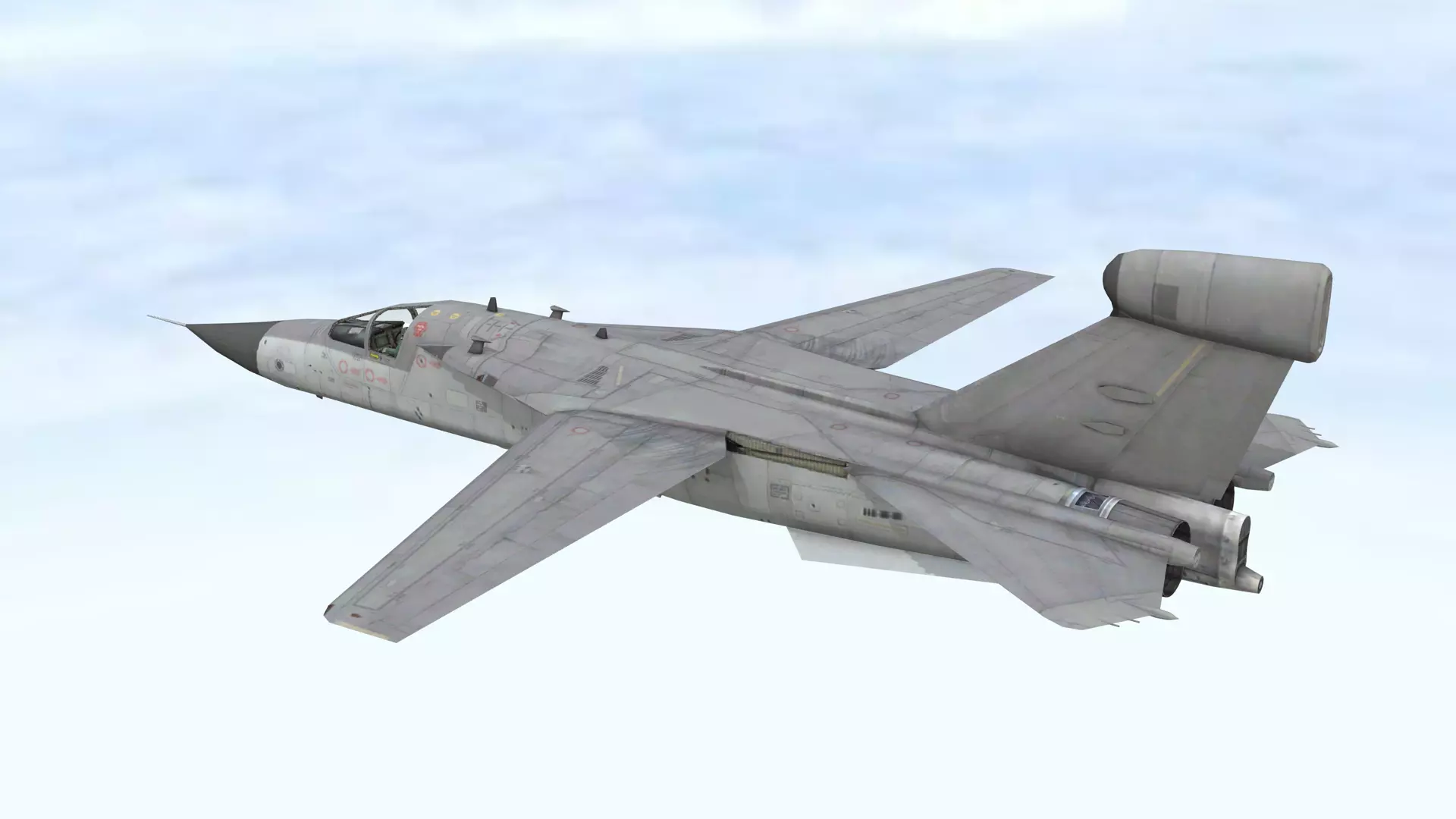 Fighter Jet Flying In Sky Plane V08 Low Poly 3D Model Low-poly 3D model_3