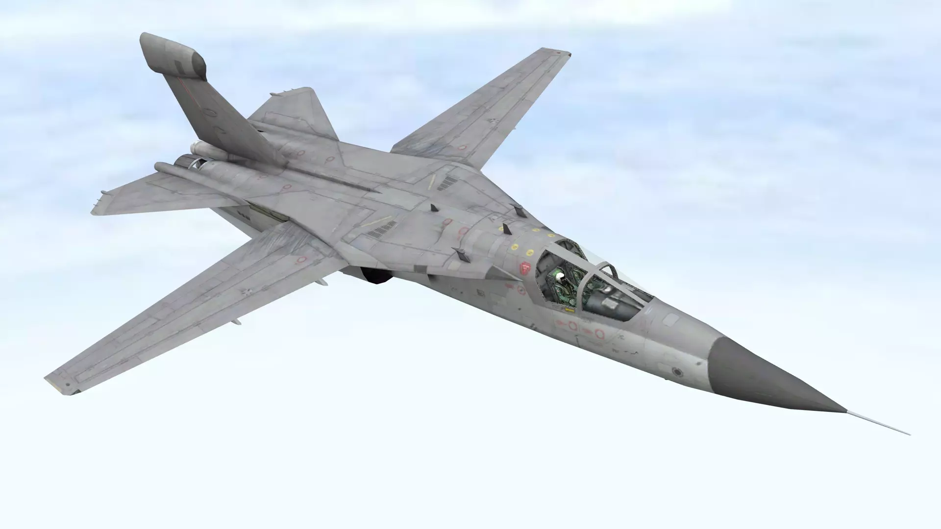 Fighter Jet Flying In Sky Plane V08 Low Poly 3D Model Low-poly 3D model_10