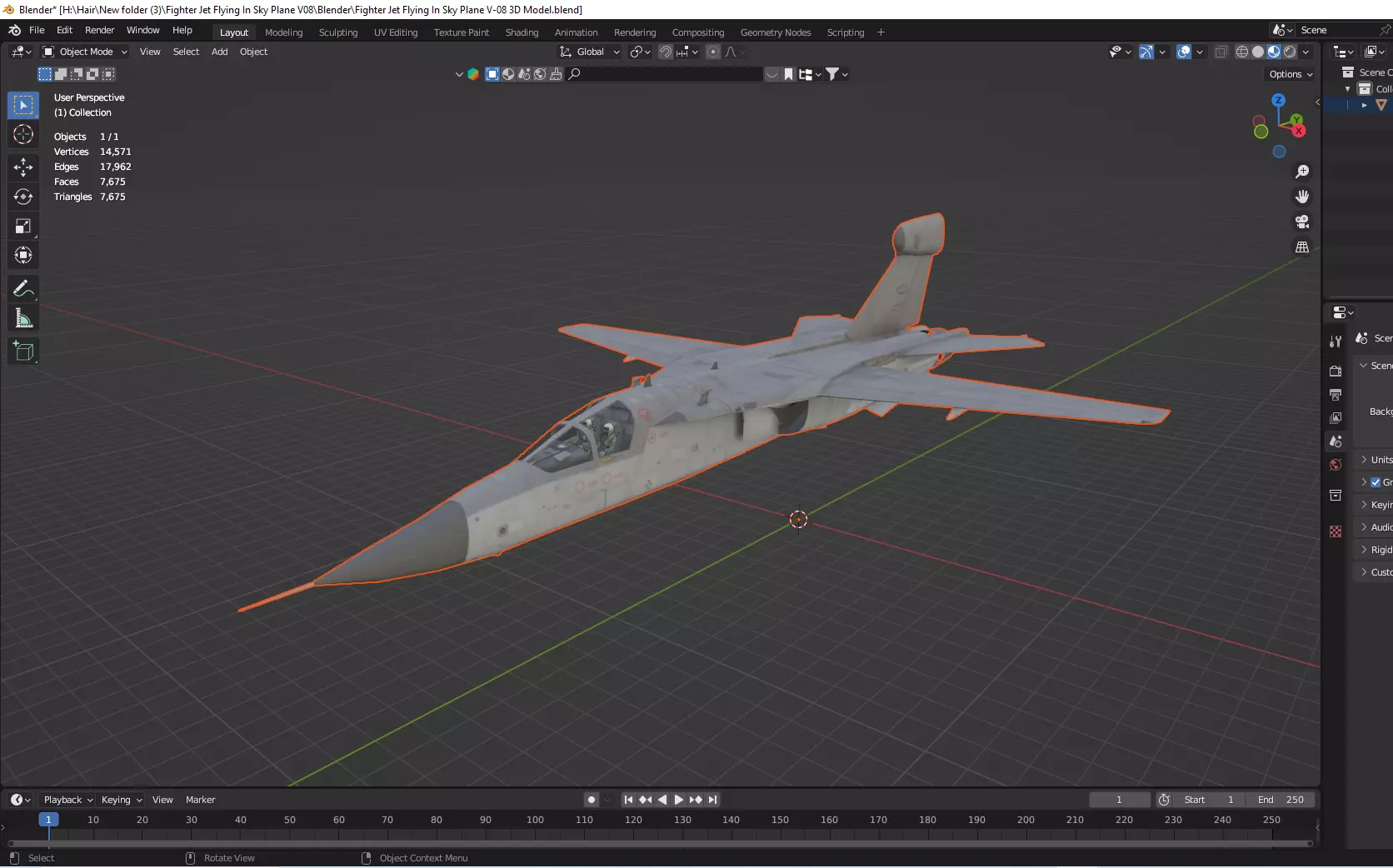 Fighter Jet Flying In Sky Plane V08 Low Poly 3D Model Low-poly 3D model_12