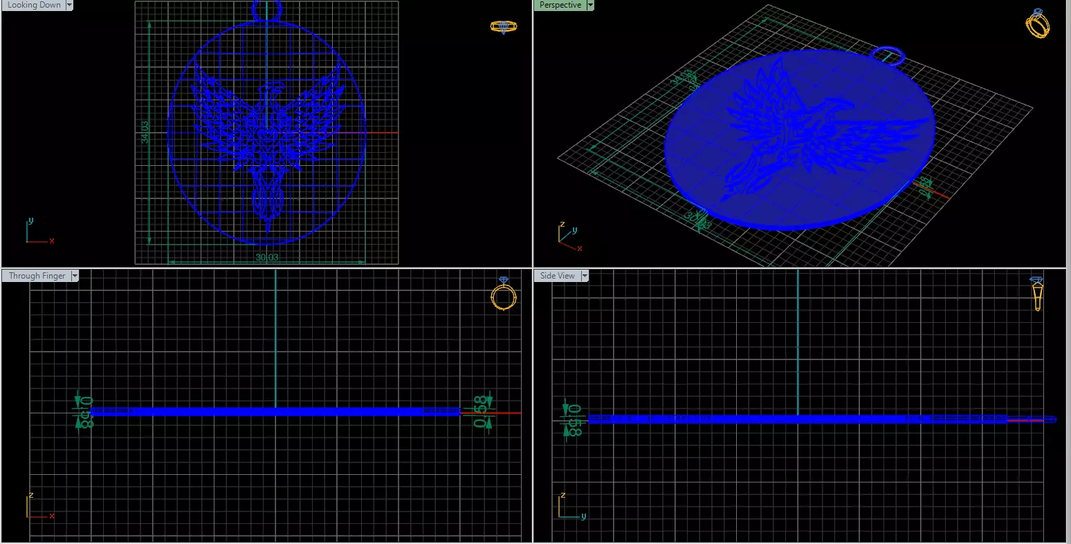 Modern Filigree Eagle Cutout Disc Necklace Item 23 3D print model_6
