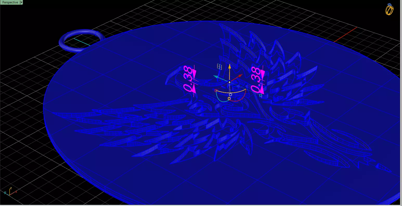 Modern Filigree Eagle Cutout Disc Necklace Item 23 3D print model_7