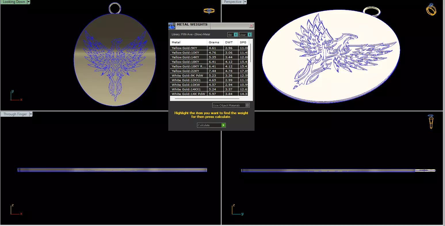 Modern Filigree Eagle Cutout Disc Necklace Item 23 3D print model_4