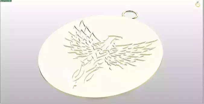 Modern Filigree Eagle Cutout Disc Necklace Item 23 3D print model