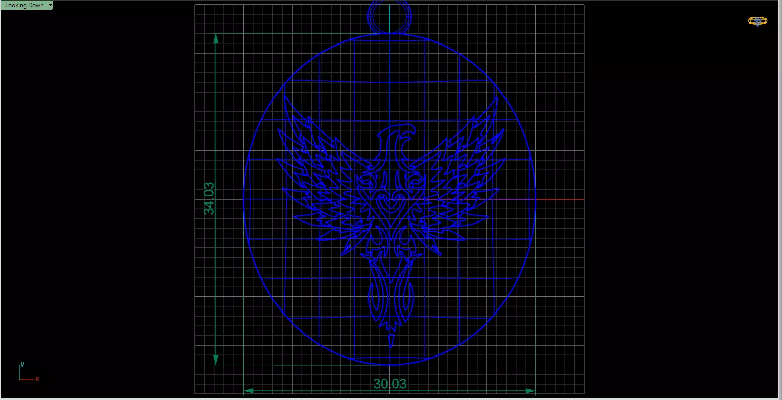 Modern Filigree Eagle Cutout Disc Necklace Item 23 3D print model_5