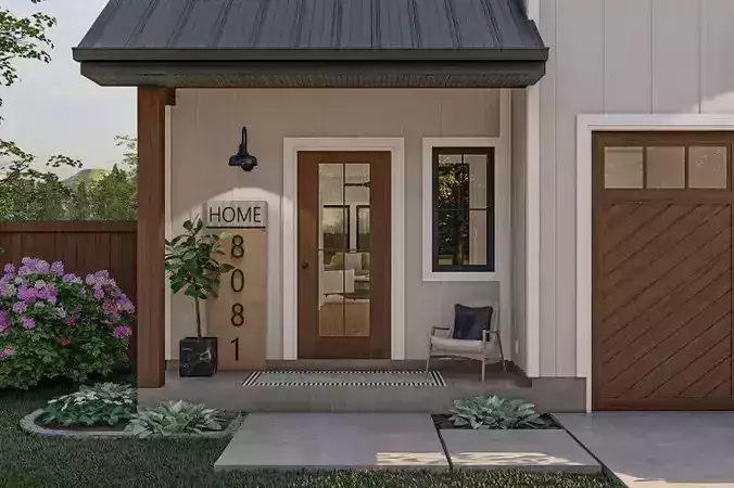 Double Story Modern House  3D Model  AutoCAD SketchUp  PDF Plans 3D model 7