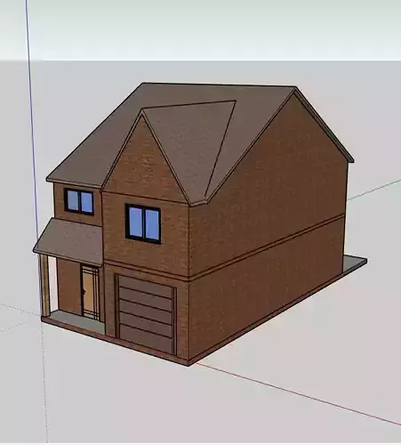Double Story Modern House  3D Model  AutoCAD SketchUp  PDF Plans 3D model 6