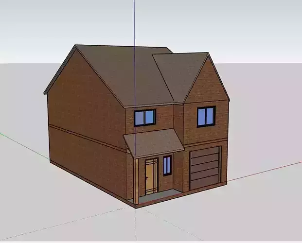 Double Story Modern House  3D Model  AutoCAD SketchUp  PDF Plans 3D model 2