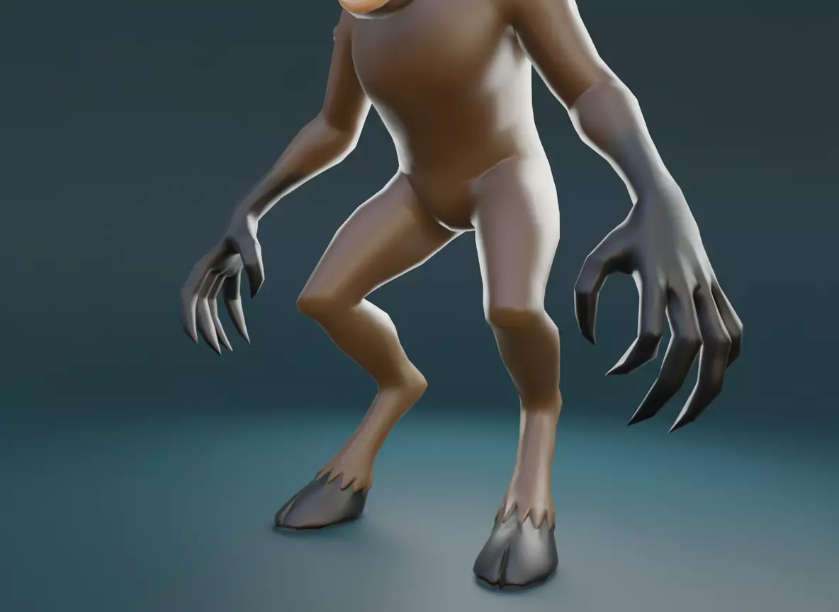 The Deer 99 Nights in the Forest A-pose Rigged Roblox Stylized Low-poly 3D model_4