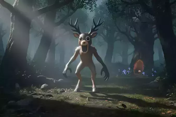 The Deer 99 Nights in the Forest A-pose Rigged Roblox Stylized 