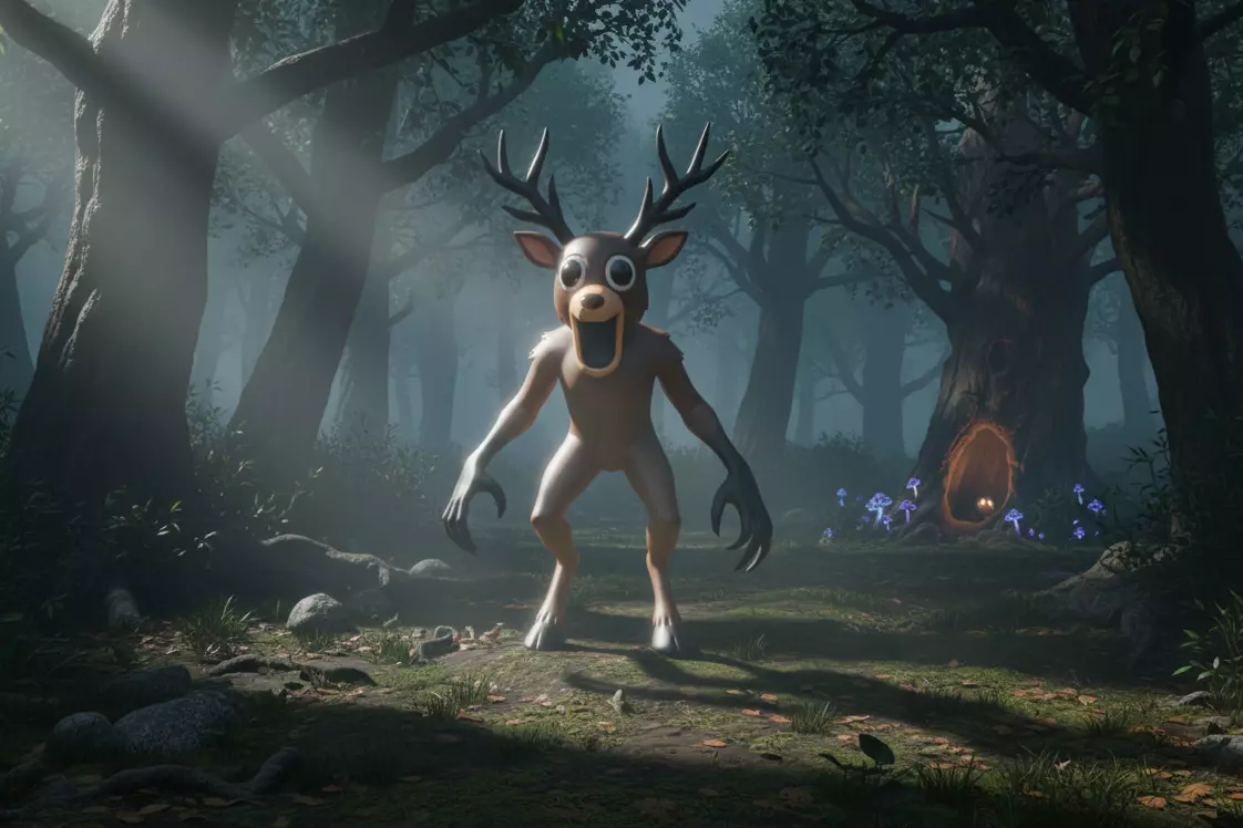 The Deer 99 Nights in the Forest A-pose Rigged Roblox Stylized Low-poly 3D model_0