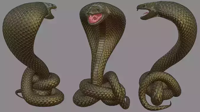 Serpent Idol Low-poly 3D model