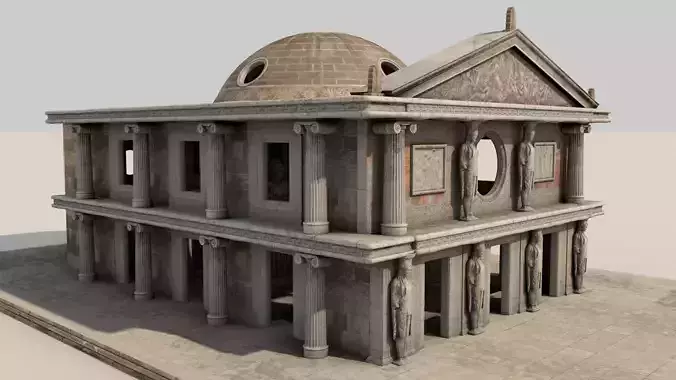 Fantasy Classical Modular Temple PBR Textured  3D model