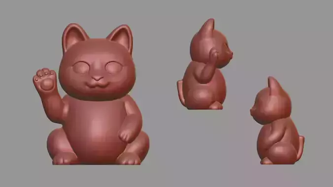 Maneki-Neko Lucky Cat Statue  3D Print Ready