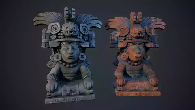 Aztec Statue 03 PBR Low-poly 3D model