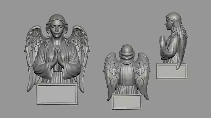 Angel Statue with Praying Pose  3D Print Ready