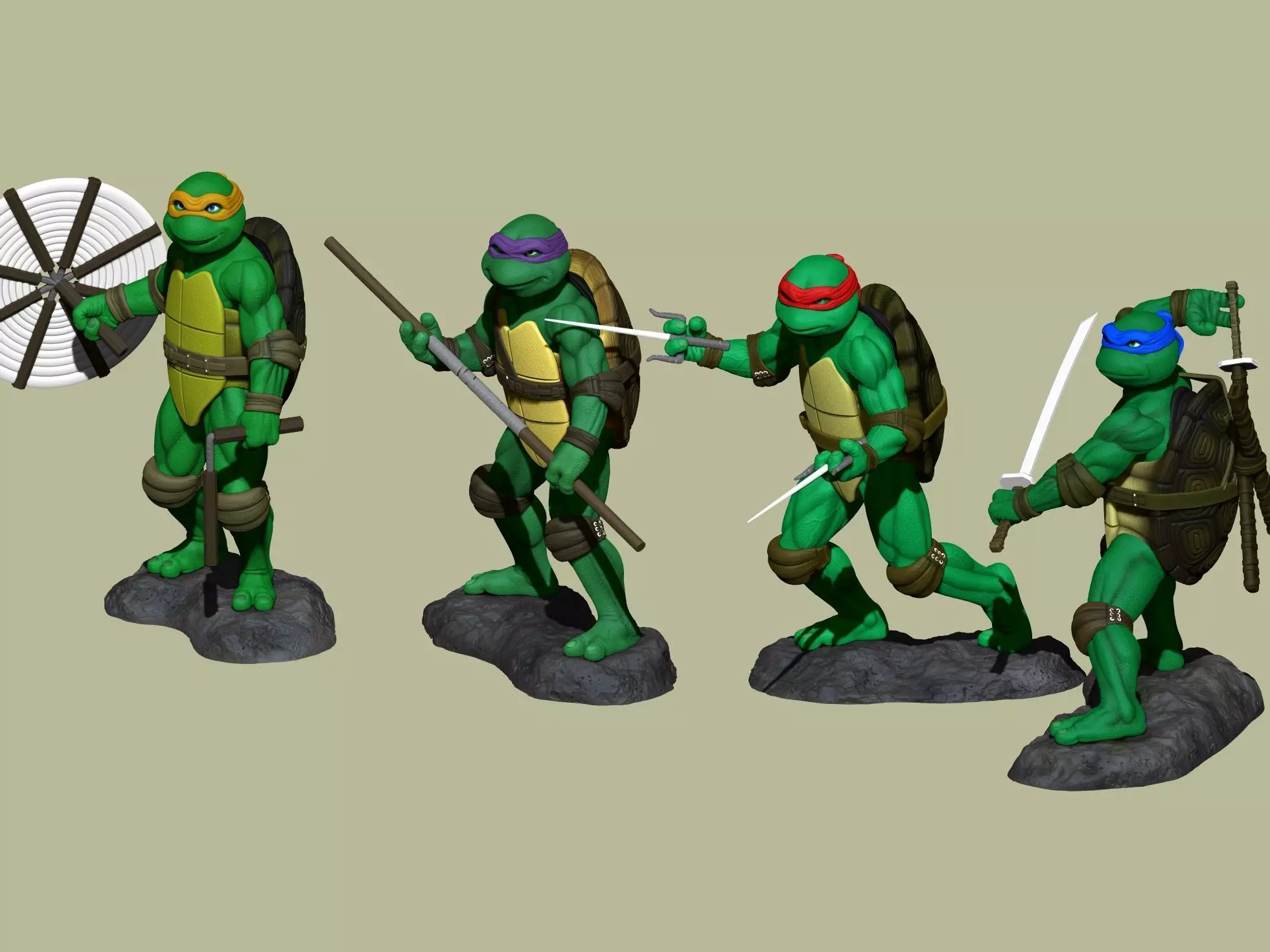 Turtles  Ninja 1990 TMNT STL 3D print model_1