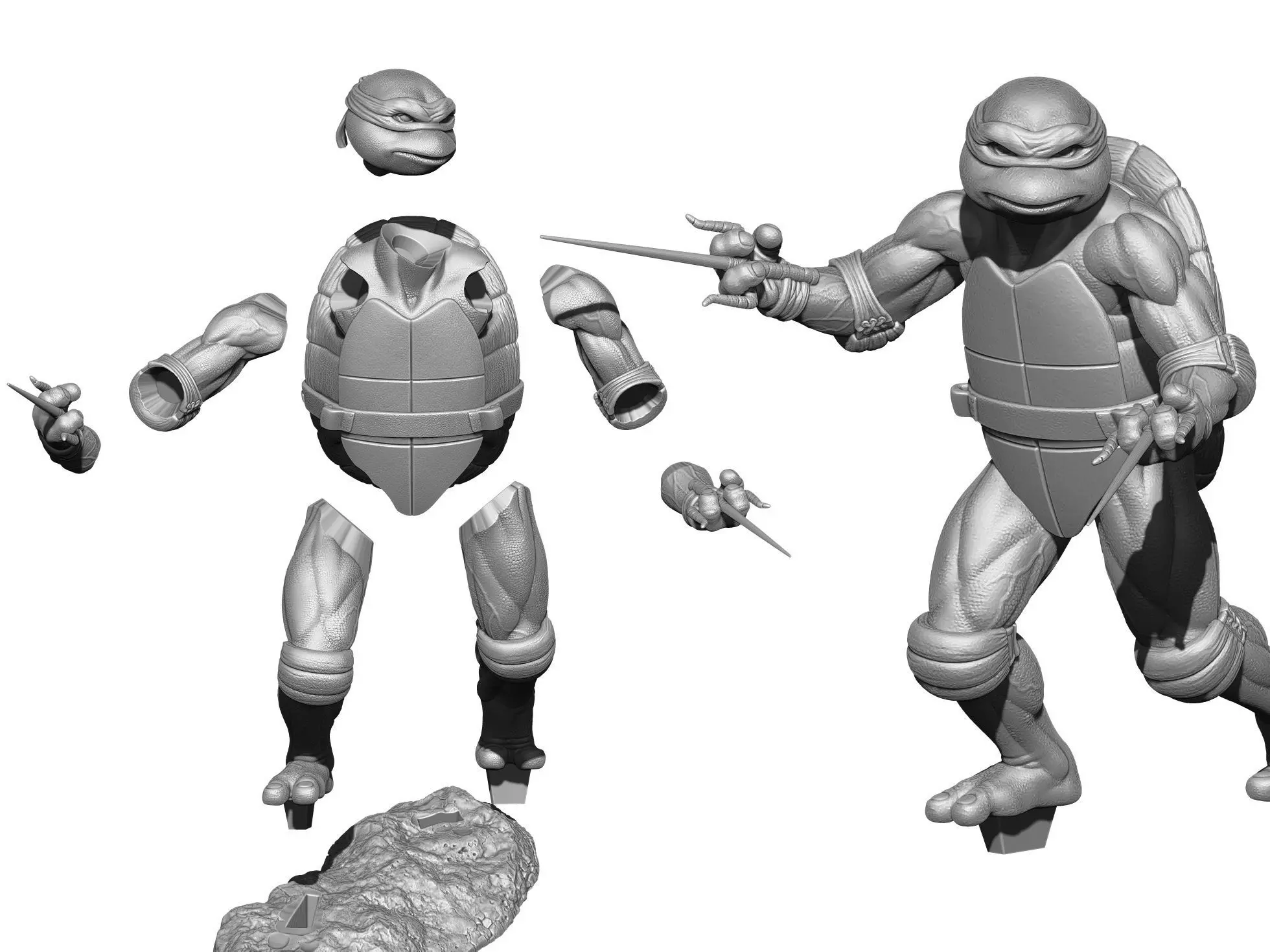 Turtles  Ninja 1990 TMNT STL 3D print model_7